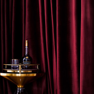 Premium Roses and Wine Burgundy Red Velvet Curtain Drapes