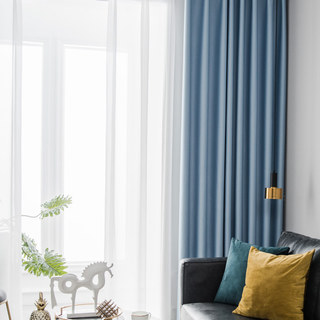 Superthick Baby Blue Blackout Curtain Drapes