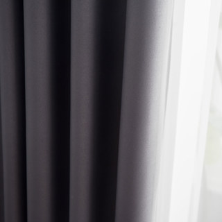 Superthick Light Gray 100% Blackout Curtain Drapes 7