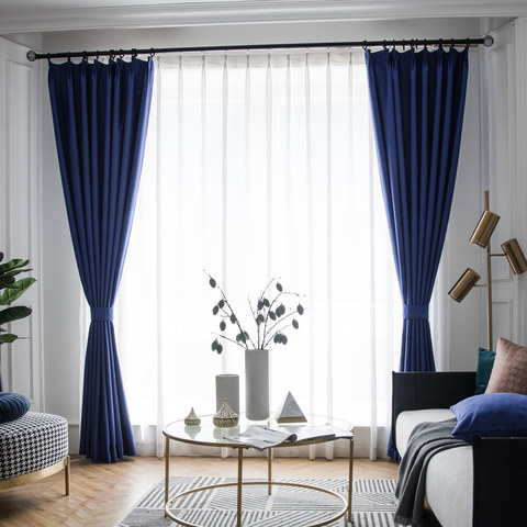 Superthick Navy Blue Blackout Curtain