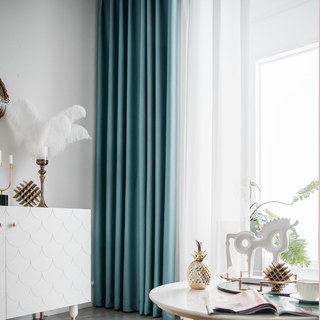 Superthick Turquoise Green Blackout Curtain Drapes 4