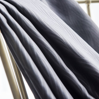 Superthick Willow Leaves Dark Gray 100% Blackout Curtain Drapes 15