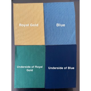 Two Tone Ribbed Textured Blue and Royal Gold Blackout Curtain Drapes 10