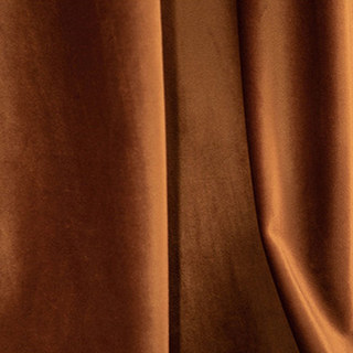 Fine Terracotta Caramel Burnt Orange Velvet Curtains 3
