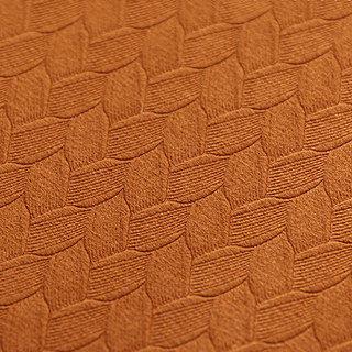 Scandinavian Basketweave Textured Terracotta Burnt Orange Velvet Blackout Curtain