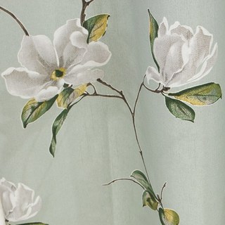 Morning Flower Sage Mint Green Curtain 9
