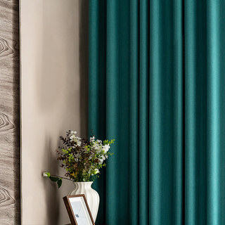 Simple Pleasures Prairie Grain Subtle Textured Striped Teal Blackout Curtains