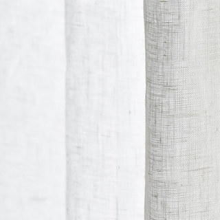 Zen Garden Pure Flax Linen Ivory White Sheer Curtain 6