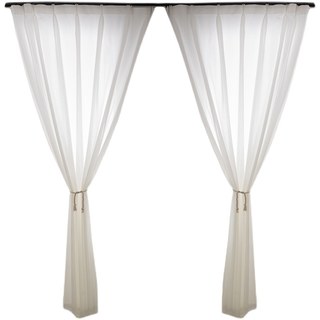 Luna Herringbone Textured Ivory White Voile Curtain 5