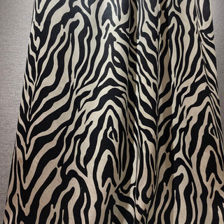 Savannah Jacquard Zebra Patterned Black and White Curtain 4