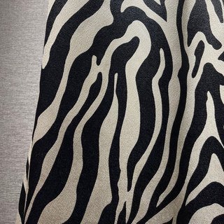 Savannah Jacquard Zebra Patterned Black and White Curtain 6