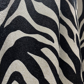 Savannah Jacquard Zebra Patterned Black and White Curtain 3