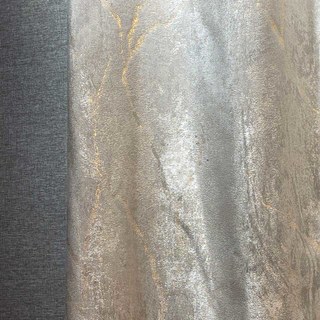 Gold Branches Luxury Jacquard Taupe Gray Curtain
