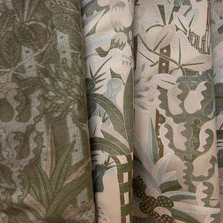 Sherwood Forest Pastel Jacquard Floral Curtain Drapes 5
