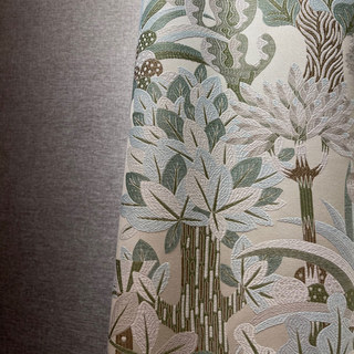 Sherwood Forest Pastel Jacquard Floral Curtain Drapes 2