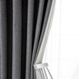 Pine Valley Charcoal Gray Blackout Curtain Drapes 2