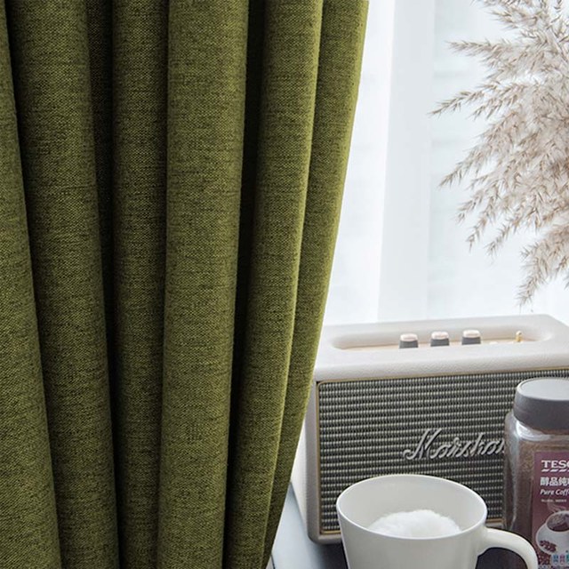 Pine Valley Olive Green Blackout Curtain Drapes 1