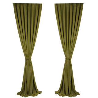 Pine Valley Olive Green Blackout Curtain Drapes 5