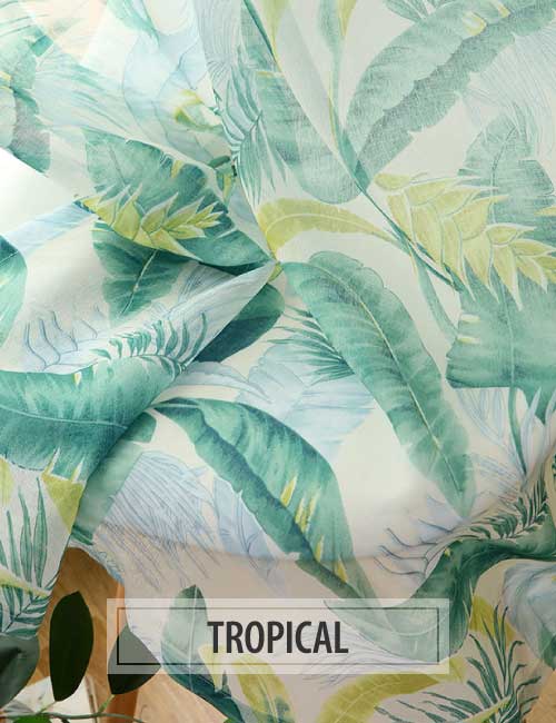 Tropical Sheer Voile Curtains
