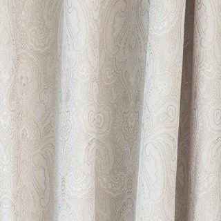 New Classics Luxury Damask Jacquard Cream Curtain Drapes 4