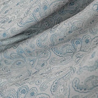 New Classics Luxury Damask Jacquard Grey & Blue Curtain Drapes 6