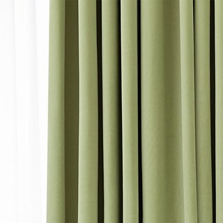Sunnyvale Herringbone Olive Green Textured Velvet Blackout Curtains