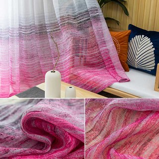 Brush Strokes Pink Ombre Sheer Curtains 5