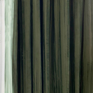 Euphoria Green Crushed Striped Velvet Curtain Drapes 3