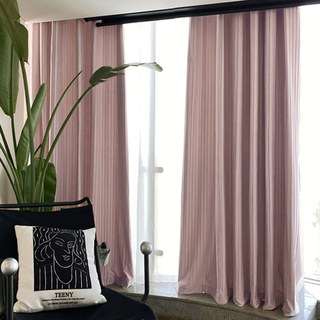 Euphoria Pink Lilac Crushed Striped Velvet Curtain Drapes 3