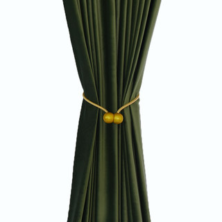 Premium Renaissance Olive Green Velvet Curtain Drapes 4