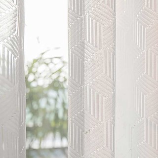 Shape Up Ivory White Lace Net Curtain 4