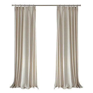Exquisite Matte Luxury Cream Off White Chenille Curtain Drapes 3