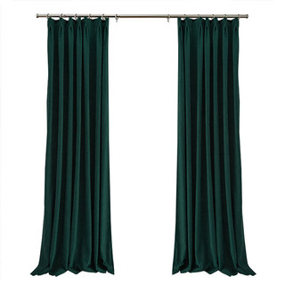 Exquisite Matte Luxury Dark Green Chenille Curtain Drapes 3