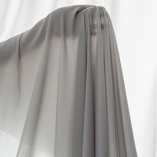 Grace Textured Ash Gray Heavy Sheer Curtain 2