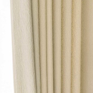 Luxury Cream Crinkle Crushed Chenille Curtain Drapes 2
