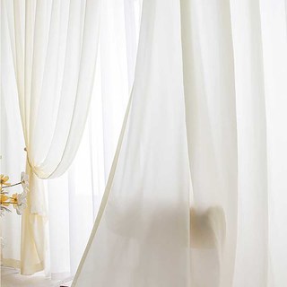 Grace Textured Cream Heavy Sheer Curtain 3