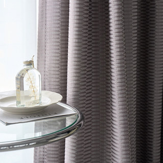 Lusso 3D Jacquard Parisian Purple Hexagon Geometric Blackout Curtain 1