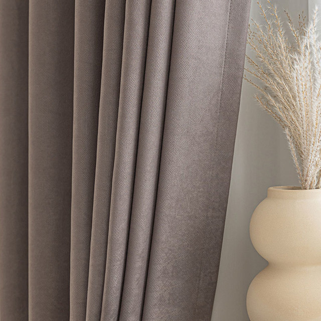 Smart Space Double Sided Taupe Brown Vegan Suede Curtain 1