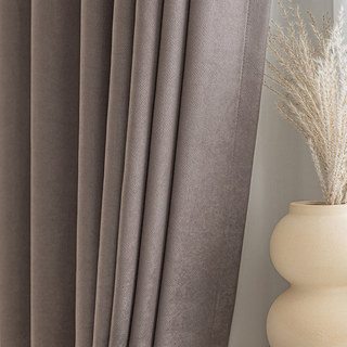 Smart Space Double Sided Taupe Brown Vegan Suede Curtain