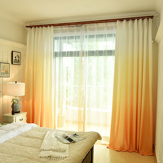 Candy Land Apricot Yellow Ombre Curtain