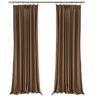 Exquisite Matte Luxury Brown Chenille Curtain 3