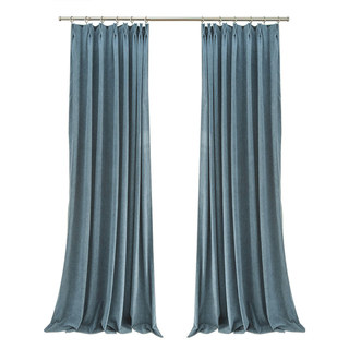 Exquisite Matte Luxury Haze Blue Chenille Curtain 5