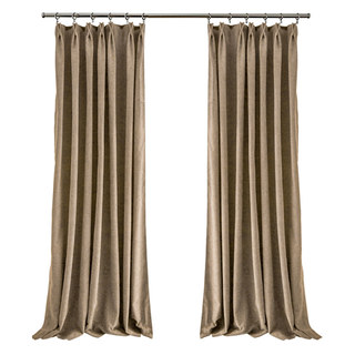 Exquisite Matte Luxury Khaki Light Brown Chenille Curtain 3