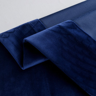 Microfiber Navy Blue Velvet Curtain Drapes 8