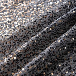 Galaxy Black & Gold Sequin Sparkling Ombre Sheer Curtain 6