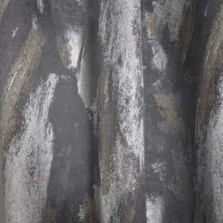 Dazzling Brushwork Luxury Jacquard Grey & Silver Curtain