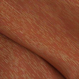 Silk Waterfall Subtle Textured Striped Shimmering Terracotta Orange Curtain 5