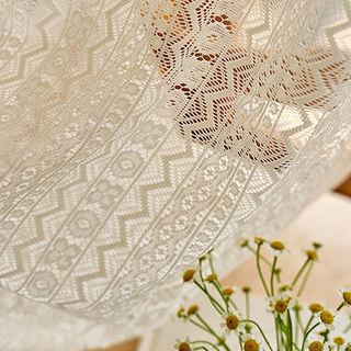 Bohemian Cream Geometric Lace Net Curtain 6