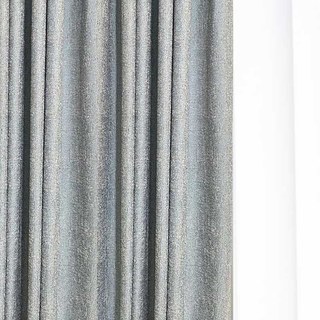Simple Serenity Silver Shimmer Haze Blue Curtain