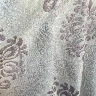 Legacy Luxury Chenille Damask Cream & Lilac Purple Curtain 2